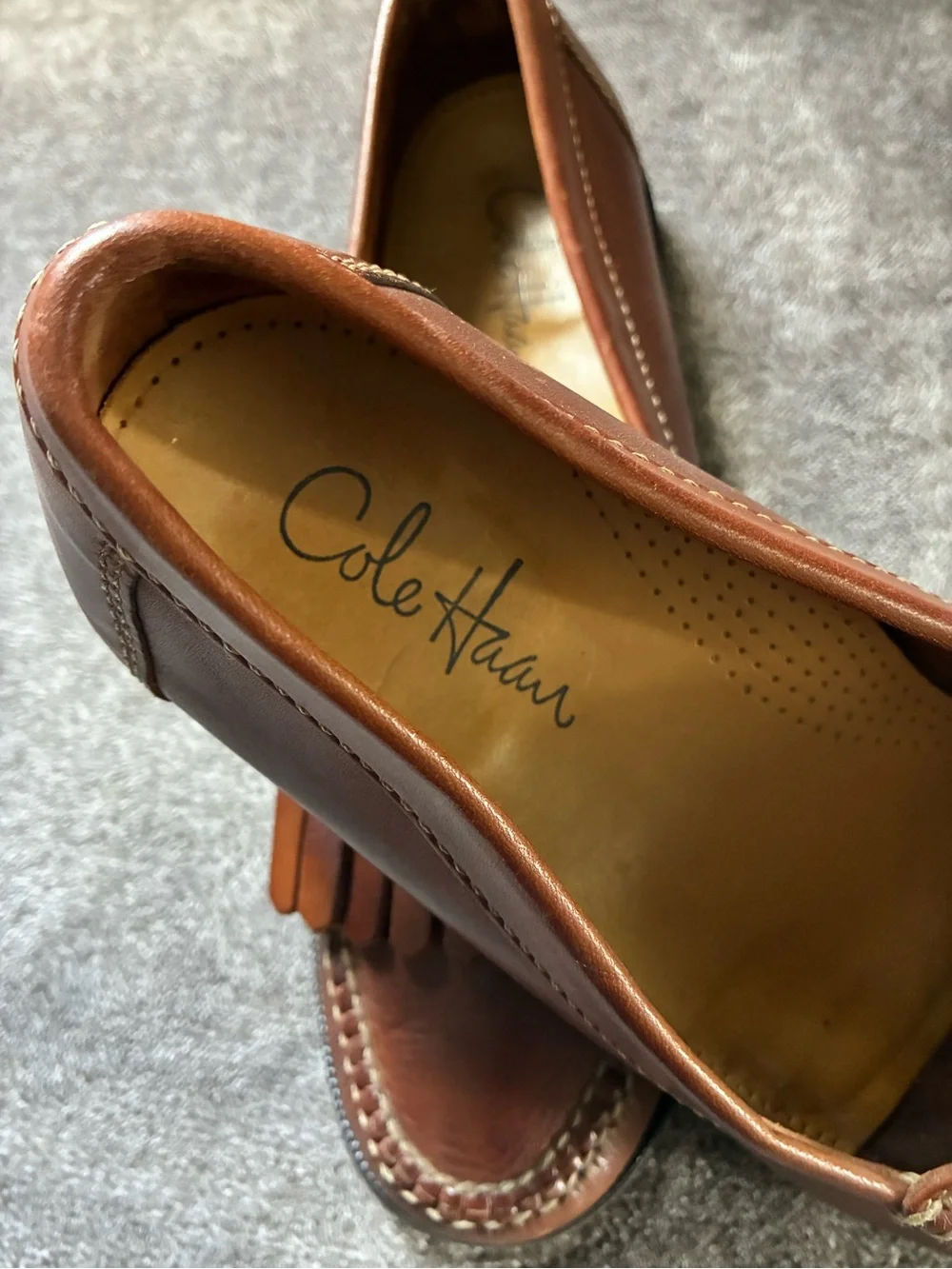 Cole Haan Dwight Tan Leather Tassel Kiltie Loafers Men’s Size 11 Preppy Academia